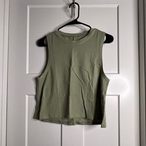 Army Green Cropped Tank